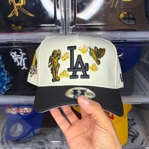 LA Embroidered Cap - Black and Cream